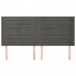 Acquista Testiera ad Orecchio GrigioScuro 203x16x118/128cm in Velluto con riferimento GHV-3119787 della ditta 