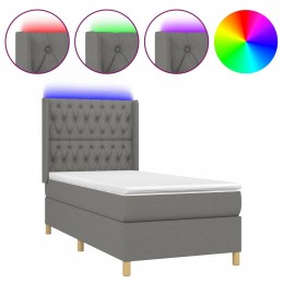 Acquista Letto a Molle Materasso e LED Grigio Scuro 90x190 cm in Tessuto con riferimento GHV-3139078 della ditta 