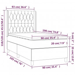 Acquista Letto a Molle Materasso e LED Grigio Scuro 90x190 cm in Tessuto con riferimento GHV-3139078 della ditta 