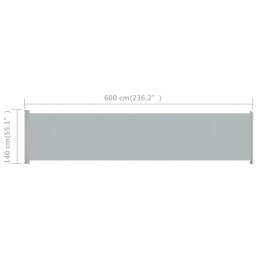 Acquista Tenda Laterale Retrattile per Patio 140x600 cm Grigio con riferimento GHV-313373 della ditta 