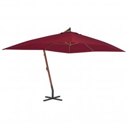 Acquista Ombrellone a Sbalzo con Palo in Legno 400x300cm Bordò con riferimento GHV-44493 della ditta 