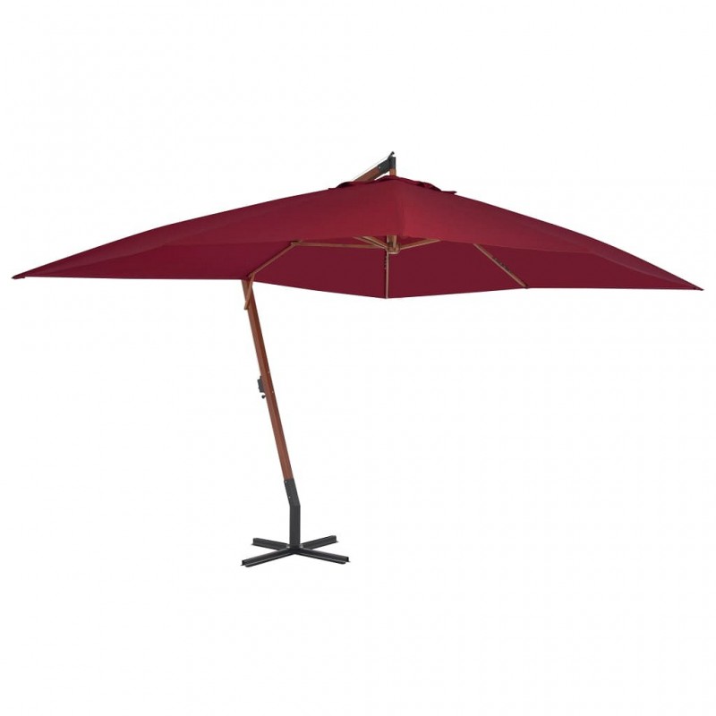 Acquista Ombrellone a Sbalzo con Palo in Legno 400x300cm Bordò con riferimento GHV-44493 della ditta 