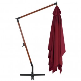 Acquista Ombrellone a Sbalzo con Palo in Legno 400x300cm Bordò con riferimento GHV-44493 della ditta 