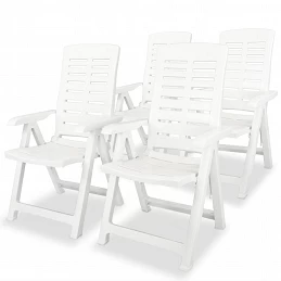 Acquista Sedie Reclinabili da Giardino 4 pz in Plastica Bianche con riferimento GHV-275067 della ditta GARDENHOME