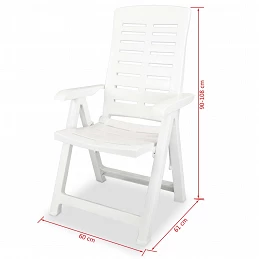 Acquista Sedie Reclinabili da Giardino 4 pz in Plastica Bianche con riferimento GHV-275067 della ditta GARDENHOME