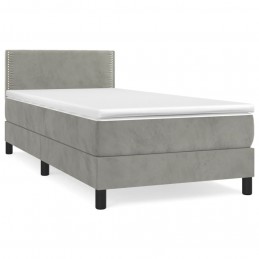 Acquista Giroletto a Molle con Materasso Grigio Chiaro 90x200 cm Velluto con riferimento GHV-3141221 della ditta 