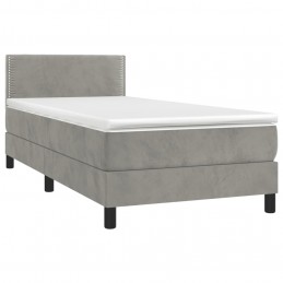 Acquista Giroletto a Molle con Materasso Grigio Chiaro 90x200 cm Velluto con riferimento GHV-3141221 della ditta 