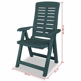 Acquista Sedie Reclinabili da Giardino 4 pz in Plastica Verdi con riferimento GHV-275069 della ditta GARDENHOME