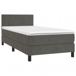 Acquista Giroletto a Molle con Materasso Grigio Scuro 80x200 cm Velluto con riferimento GHV-3141150 della ditta 