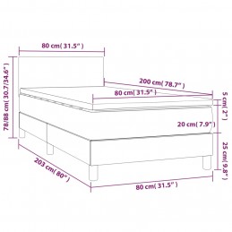 Acquista Giroletto a Molle con Materasso Grigio Scuro 80x200 cm Velluto con riferimento GHV-3141150 della ditta 