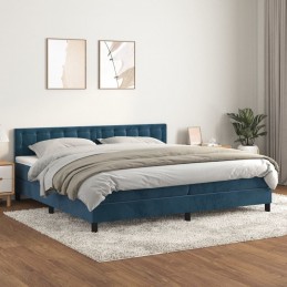 Acquista Giroletto a Molle con Materasso Blu Scuro 200x200 cm in Velluto con riferimento GHV-3141567 della ditta 