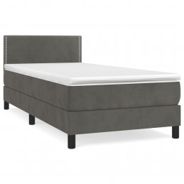 Acquista Giroletto a Molle con Materasso Grigio Scuro 90x190 cm Velluto con riferimento GHV-3141216 della ditta 