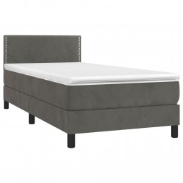 Acquista Giroletto a Molle con Materasso Grigio Scuro 90x190 cm Velluto con riferimento GHV-3141216 della ditta 
