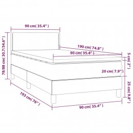 Acquista Giroletto a Molle con Materasso Grigio Scuro 90x190 cm Velluto con riferimento GHV-3141216 della ditta 