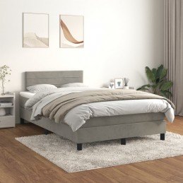 Acquista Giroletto a Molle con Materasso Grigio Chiaro 120x200cm Velluto con riferimento GHV-3141353 della ditta 