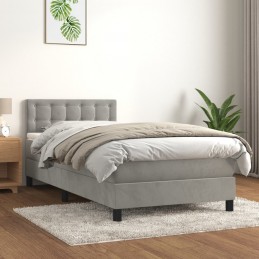 Acquista Giroletto a Molle con Materasso Grigio Chiaro 100x200cm Velluto con riferimento GHV-3141527 della ditta 
