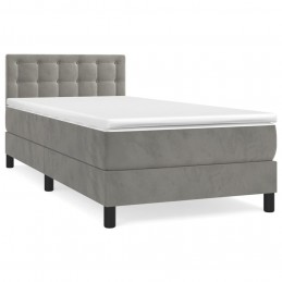 Acquista Giroletto a Molle con Materasso Grigio Chiaro 100x200cm Velluto con riferimento GHV-3141527 della ditta 