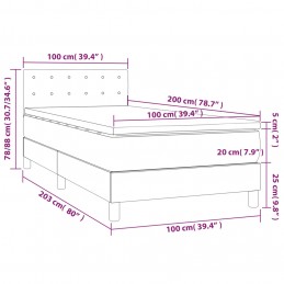 Acquista Giroletto a Molle con Materasso Grigio Chiaro 100x200cm Velluto con riferimento GHV-3141527 della ditta 