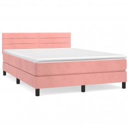 Acquista Giroletto a Molle con Materasso Rosa 140x190 cm in Velluto con riferimento GHV-3141364 della ditta 