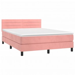 Acquista Giroletto a Molle con Materasso Rosa 140x190 cm in Velluto con riferimento GHV-3141364 della ditta 
