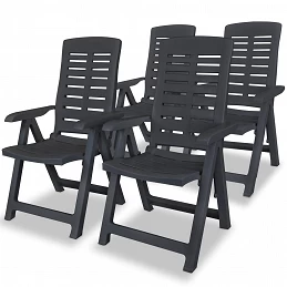 Acquista Sedie Reclinabili Giardino 4 pz in Plastica Antracite con riferimento GHV-275071 della ditta GARDENHOME