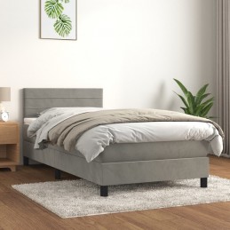 Acquista Giroletto a Molle con Materasso Grigio Chiaro 100x200cm Velluto con riferimento GHV-3141347 della ditta 