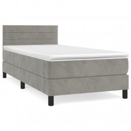 Acquista Giroletto a Molle con Materasso Grigio Chiaro 100x200cm Velluto con riferimento GHV-3141347 della ditta 