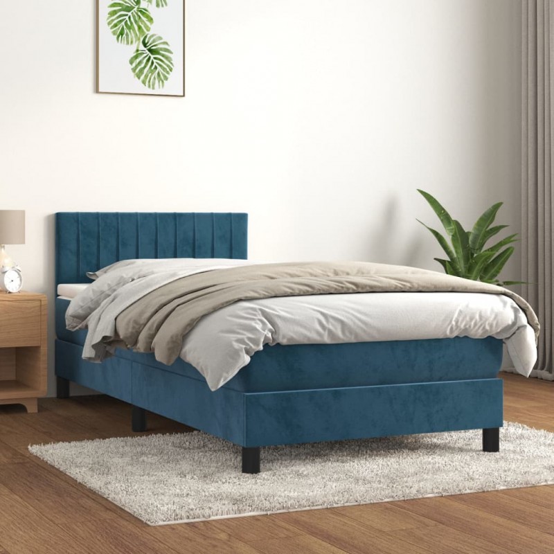Acquista Giroletto a Molle con Materasso Blu Scuro 80x200 cm in Velluto con riferimento GHV-3141393 della ditta 