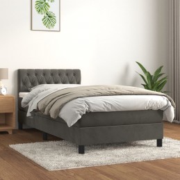 Acquista Giroletto a Molle con Materasso Grigio Scuro 90x200 cm Velluto con riferimento GHV-3141462 della ditta 