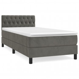 Acquista Giroletto a Molle con Materasso Grigio Scuro 90x200 cm Velluto con riferimento GHV-3141462 della ditta 