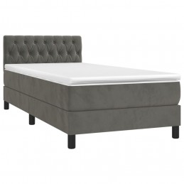 Acquista Giroletto a Molle con Materasso Grigio Scuro 90x200 cm Velluto con riferimento GHV-3141462 della ditta 