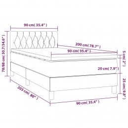 Acquista Giroletto a Molle con Materasso Grigio Scuro 90x200 cm Velluto con riferimento GHV-3141462 della ditta 