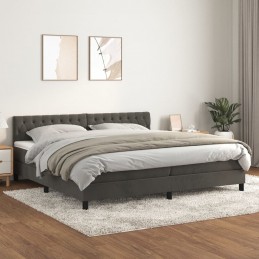 Acquista Giroletto a Molle con Materasso Grigio Scuro 200x200 cm Velluto con riferimento GHV-3141504 della ditta 