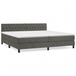 Acquista Giroletto a Molle con Materasso Grigio Scuro 200x200 cm Velluto con riferimento GHV-3141504 della ditta 