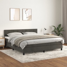 Acquista Giroletto a Molle con Materasso Grigio Scuro 180x200 cm Velluto con riferimento GHV-3141318 della ditta 