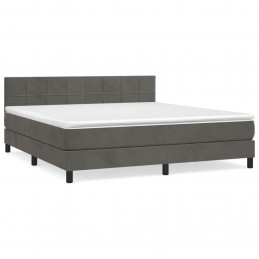 Acquista Giroletto a Molle con Materasso Grigio Scuro 180x200 cm Velluto con riferimento GHV-3141318 della ditta 