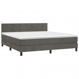 Acquista Giroletto a Molle con Materasso Grigio Scuro 180x200 cm Velluto con riferimento GHV-3141318 della ditta 