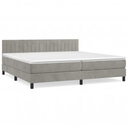 Acquista Giroletto a Molle con Materasso Grigio Chiaro 200x200cm Velluto con riferimento GHV-3141443 della ditta 