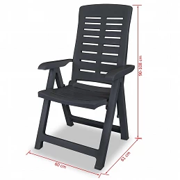 Acquista Sedie Reclinabili Giardino 4 pz in Plastica Antracite con riferimento GHV-275071 della ditta GARDENHOME