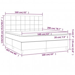 Acquista Giroletto a Molle con Materasso Grigio Chiaro160x200 cm Tessuto con riferimento GHV-3141785 della ditta 