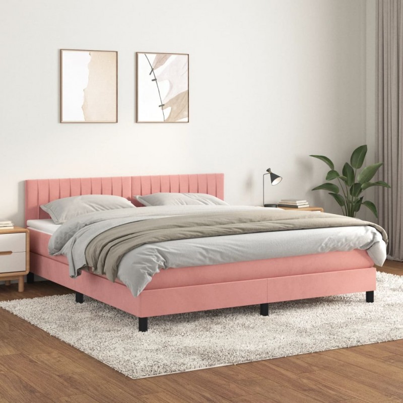 Acquista Giroletto a Molle con Materasso Rosa 160x200 cm in Velluto con riferimento GHV-3141436 della ditta 