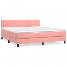 Acquista Giroletto a Molle con Materasso Rosa 160x200 cm in Velluto con riferimento GHV-3141436 della ditta 