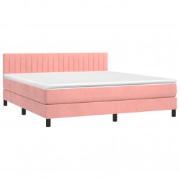 Acquista Giroletto a Molle con Materasso Rosa 160x200 cm in Velluto con riferimento GHV-3141436 della ditta 