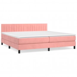 Acquista Giroletto a Molle con Materasso Rosa 200x200 cm in Velluto con riferimento GHV-3141448 della ditta 