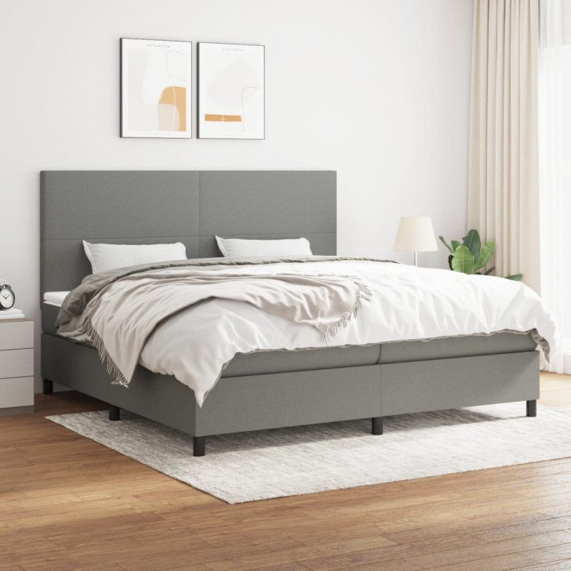 Acquista Giroletto a Molle con Materasso Grigio Scuro 200x200 cm Tessuto con riferimento GHV-3141642 della ditta 