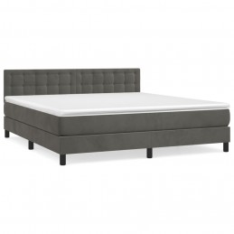 Acquista Giroletto a Molle con Materasso Grigio Scuro 160x200 cm Velluto con riferimento GHV-3141552 della ditta 