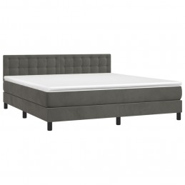 Acquista Giroletto a Molle con Materasso Grigio Scuro 160x200 cm Velluto con riferimento GHV-3141552 della ditta 