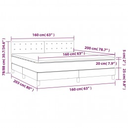 Acquista Giroletto a Molle con Materasso Grigio Scuro 160x200 cm Velluto con riferimento GHV-3141552 della ditta 