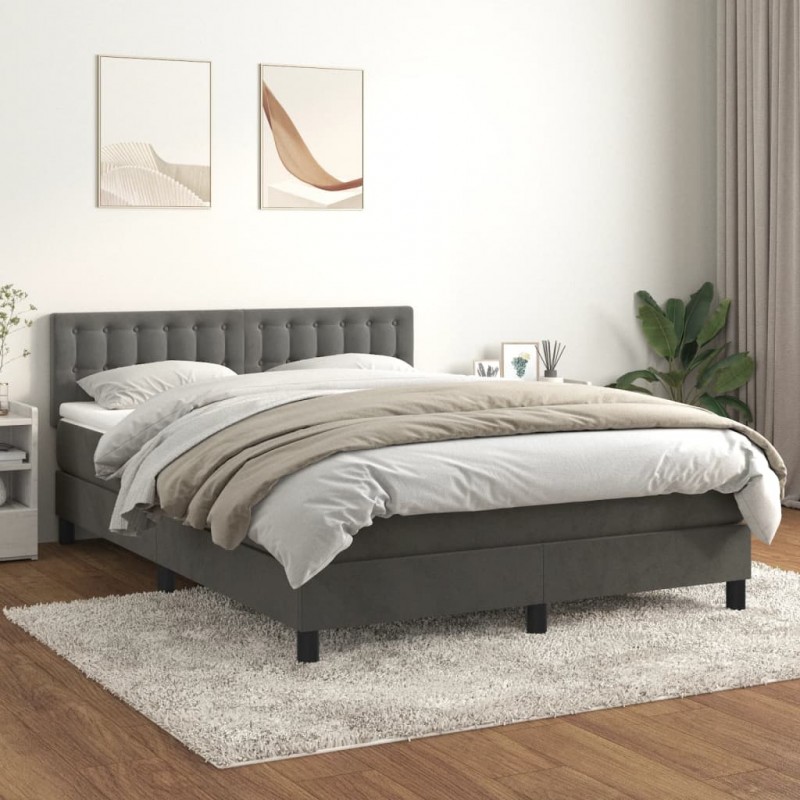 Acquista Giroletto a Molle con Materasso Grigio Scuro 140x200 cm Velluto con riferimento GHV-3141546 della ditta 