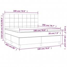 Acquista Giroletto a Molle con Materasso Grigio Chiaro180x200 cm Tessuto con riferimento GHV-3141793 della ditta 
